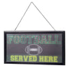 Football Served Here Framed LED Hanging Wall Sign - 19" x 10"